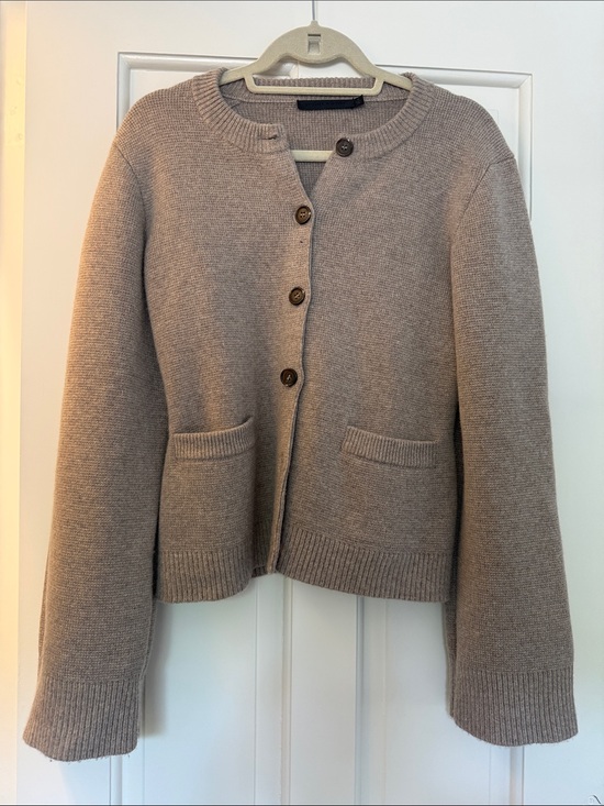 Jenni Kayne Sweaters - Jenni Kayne Classic Button-Front Knit Cardigan in Taupe